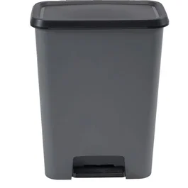 Curver COMPATTA Poubelle à pédale Duo 23 L + 23 L Gris anthracite Polypropylène
