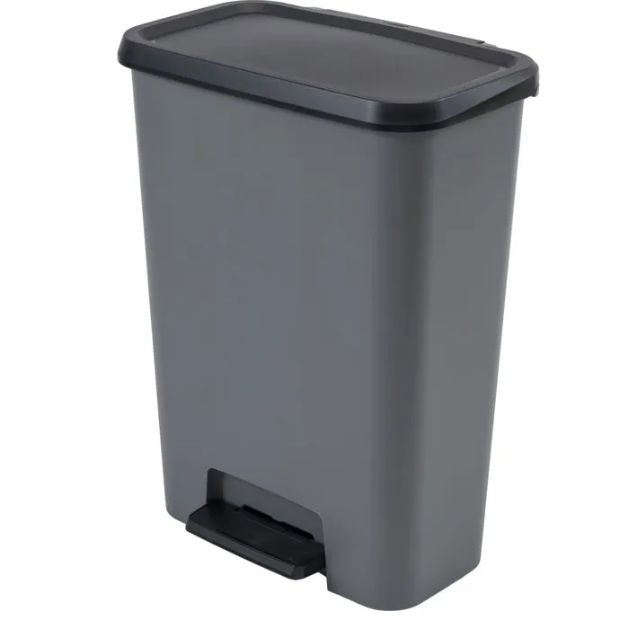 Curver COMPATTA Poubelle à pédale Duo 23 L + 23 L Gris anthracite Polypropylène