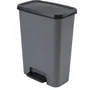 Curver COMPATTA Poubelle à pédale Duo 23 L + 23 L Gris anthracite Polypropylène