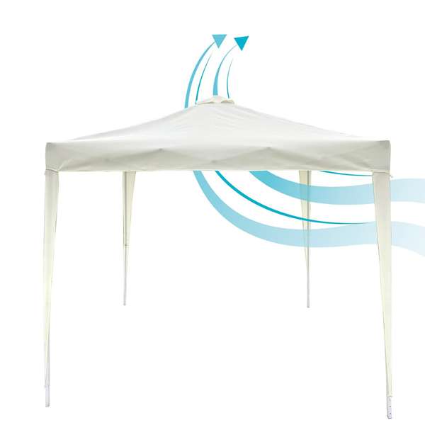 Color Baby Max-Air - Cenador plegable avec cheminée - Abri de jardin pliable - 300 x 300 x 250 cm - Acier et Tissu