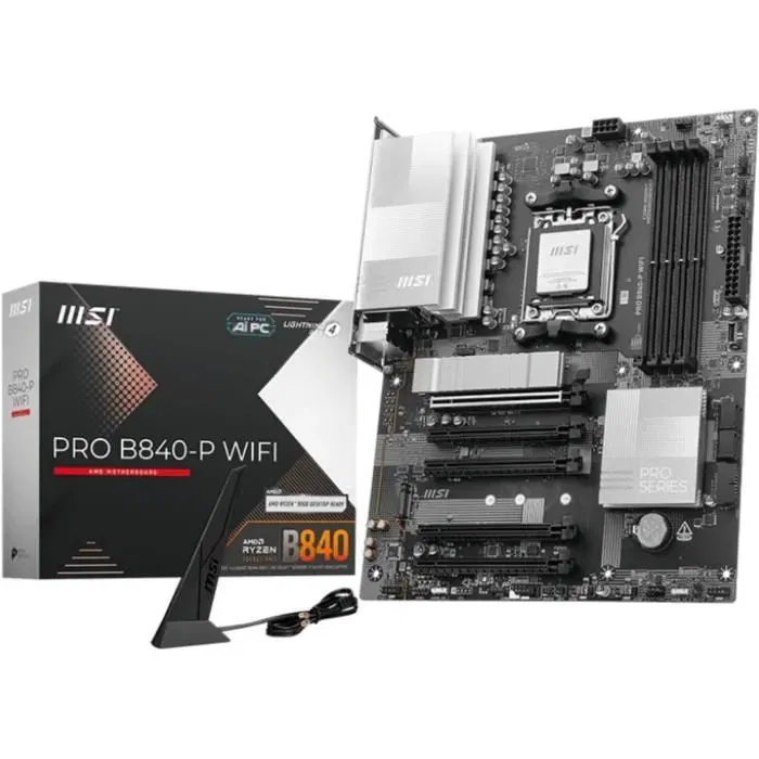 MSI Carte mère PRO B840-P WiFi (AM5, DDR5, Wi-Fi 7, 2.5 GbE) MSI Carte mère PRO B840-P WiFi (AM5, DDR5, Wi-Fi 7, 2.5 GbE)