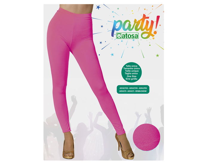 Leggings pour adultes rose fluo - Idéal pour déguisement Barbie, princesse moderne, spectacle et carnaval Leggings pour adultes rose fluo - Idéal pour déguisement Barbie, princesse moderne, spectacle et carnaval