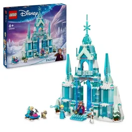 LEGO 43244 Le palais de glace d'Elsa - Jouet de construction Disney pour enfants avec mini-poupées Elsa, Anna, Kristoff et figurine Olaf