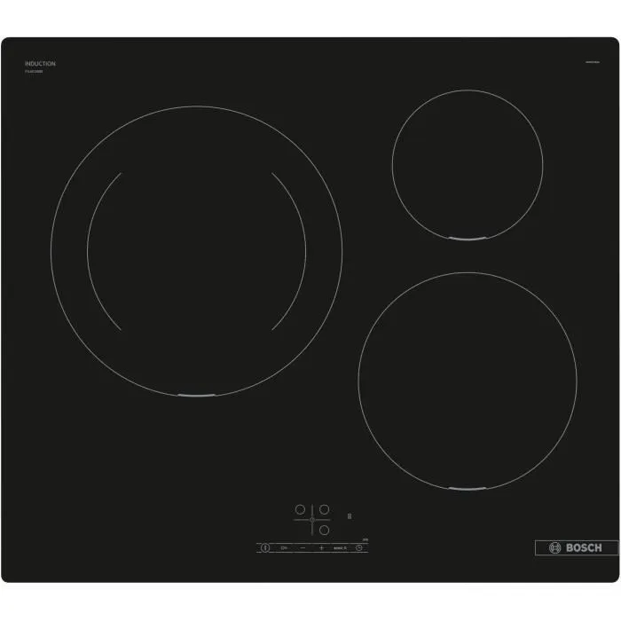 Bosch PUJ611BB5E Série 4 - Table de cuisson induction 60 cm noir - 3 foyers - Dimensions 60 x 52.2 cm Bosch PUJ611BB5E Série 4 - Table de cuisson induction 60 cm noir - 3 foyers - Dimensions 60 x 52.2 cm