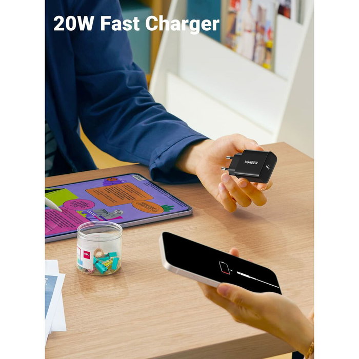 UGREEN Chargeur secteur 20W 1 Port USB-C Noir UGREEN Chargeur secteur 20W 1 Port USB-C Noir
