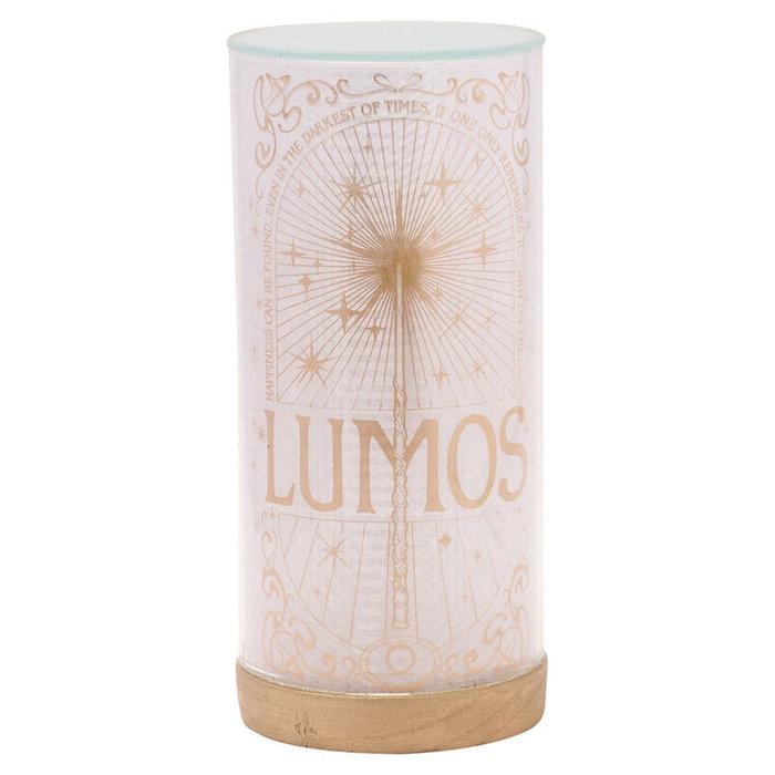 WIDDOP & CO Lampe Tubulaire Lumos Harry Potter à LED - 20 cm avec Base en Bois et Alimentation par Piles