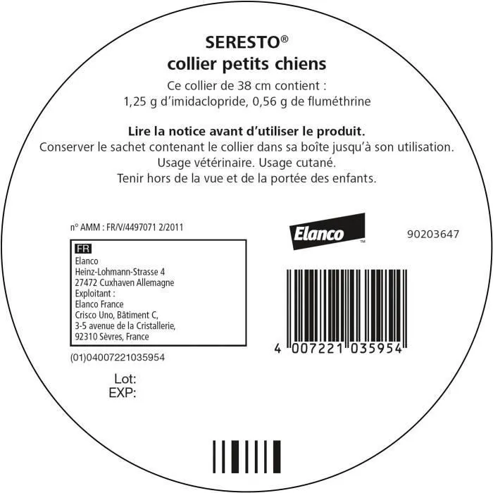 Seresto - Collier Antiparasitaire pour Petit Chien (-8kg) - Protection 8 Mois contre Puce, Tique, Poux - Modèle original