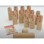 Mecabois Jeu de Quilles Finlandaises en Bois PEFC 12 Pièces avec Maillet et Boule - Jeu d'Adresse pour Enfants dès 6 Ans