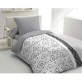 Home Linge Passion Parure de couette microfibre ETHNO 140x200 cm, housse + taie d'oreiller 63x63 cm, gris