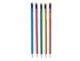 Pincello Lot de 5 crayons à rayures avec gomme 24.5x0.5x8 cm (Set de 48)