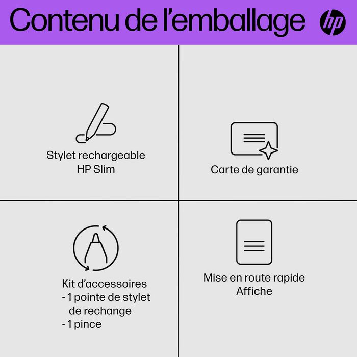 HP Stylet rechargeable ultra-plat pour HP ProBook Education - Compatible avec certains modèles, rechargement rapide par broches Pogo