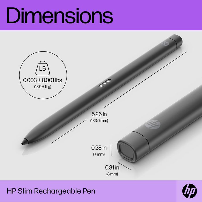 HP Stylet rechargeable ultra-plat pour HP ProBook Education - Compatible avec certains modèles, rechargement rapide par broches Pogo