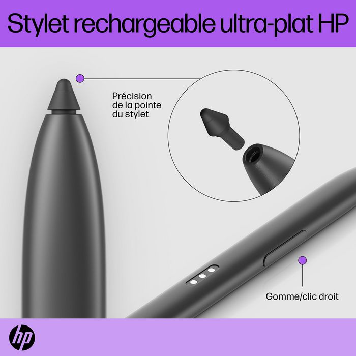 HP Stylet rechargeable ultra-plat pour HP ProBook Education - Compatible avec certains modèles, rechargement rapide par broches Pogo