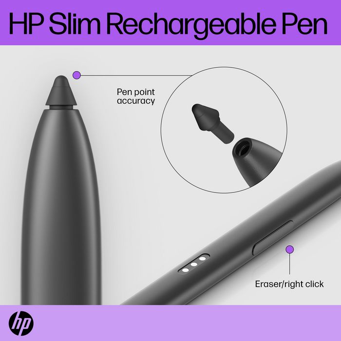 HP Stylet rechargeable ultra-plat pour HP ProBook Education - Compatible avec certains modèles, rechargement rapide par broches Pogo