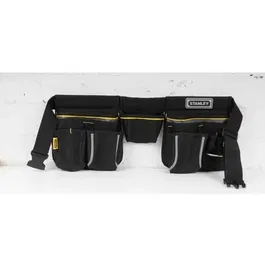 Stanley 1-96-178 Porte-outils double, toile 600D résistante avec poches et boucles pour accès facile aux outils
