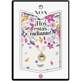 NOA STORY - Pendentif soleil en acier doré - Dimensions : 165 mm x 120 mm x 2 mm