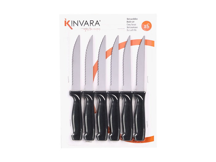 KINVARA Set de 6 couteaux à dents argentés KINVARA Set de 6 couteaux à dents argentés