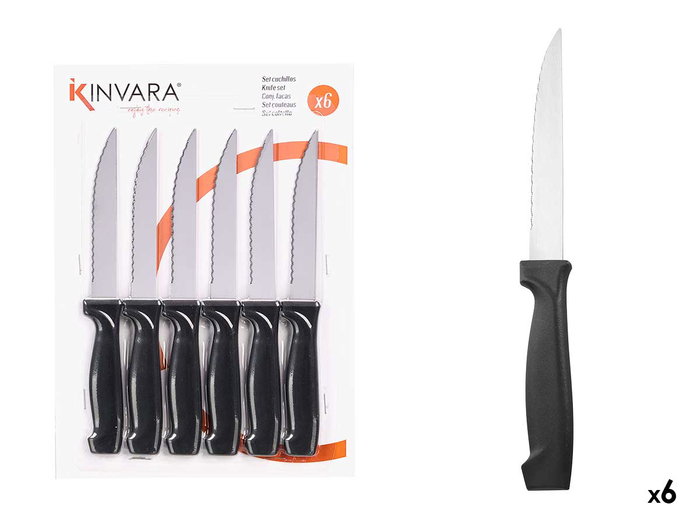 KINVARA Set de 6 couteaux à dents argentés KINVARA Set de 6 couteaux à dents argentés