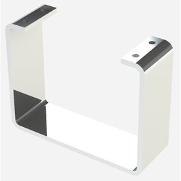 Q&Q Uxia - Pied métallique pour sofa et meuble, finition chrome, 120 mm de hauteur, dimensions 150x50 mm