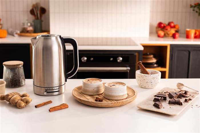 KitchenAid 5KEK1701 ESX Bouilloire électrique en acier inoxydable avec chauffage précis et 7 températures (50°C à 100°C)