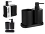 BERILO Ensemble de 3 accessoires de salle de bain en plastique noir