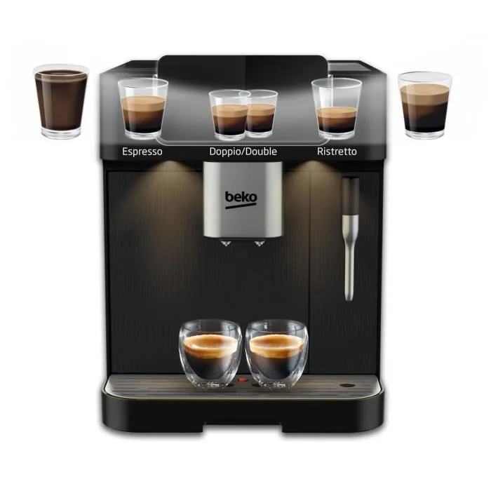 Beko CEG7302B Machine à Café Automatique avec Broyeur Intégré - 1350W - 19 Bars - Noir - Réservoir 2L et 250g