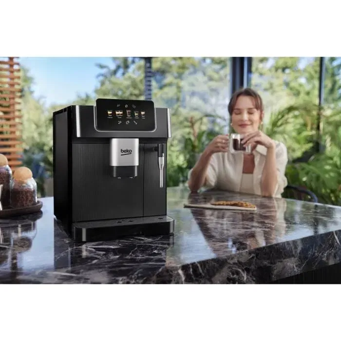 Beko CEG7302B Machine à Café Automatique avec Broyeur Intégré - 1350W - 19 Bars - Noir - Réservoir 2L et 250g