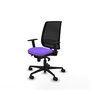 Chaise Alares Synchro 5 positions tissu Violet Maille Noir Base en nylon noir Accoudoir 1D Sans appui-tête Roulettes 65mm nylon