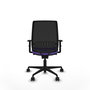 Chaise Alares Synchro 5 positions tissu Violet Maille Noir Base en nylon noir Accoudoir 1D Sans appui-tête Roulettes 65mm nylon