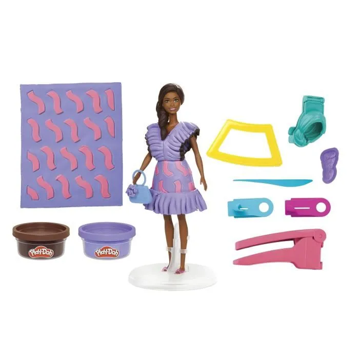 Play-Doh Coffret de Pâte à Modeler Barbie Style Fashionista, Jeu Créatif Multicolore pour Enfants à partir de 3 Ans