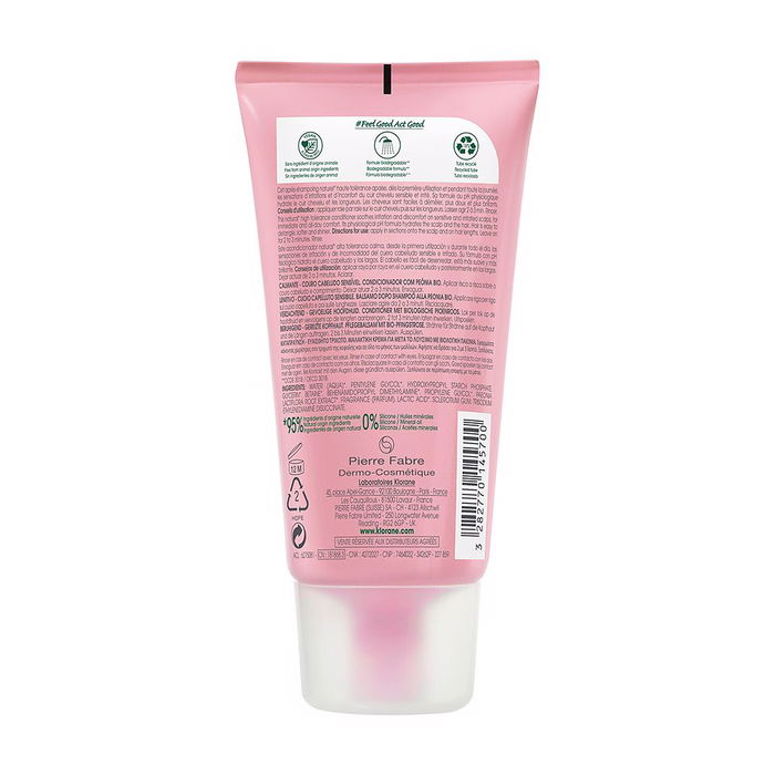 Klorane Après-shampooing Apaisant à la Pivoine BIO - Soin pour Cuir Chevelu Sensible, Anti-irritant, 150 ml