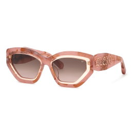 Philipp Plein SPP099M5506Z8 - Lunettes de soleil rose avec verres marron dégradés