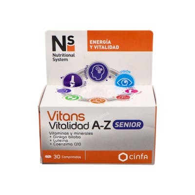 NS VITANS VITALIDAD A-Z SENIOR 30 comprimés NS VITANS VITALIDAD A-Z SENIOR 30 comprimés