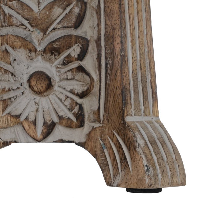 BigBuy Home Pot à Bougie Blanc Naturel Fer Bois de manguier 19 x 19 x 68,5 cm BigBuy Home Pot à Bougie Blanc Naturel Fer Bois de manguier 19 x 19 x 68,5 cm