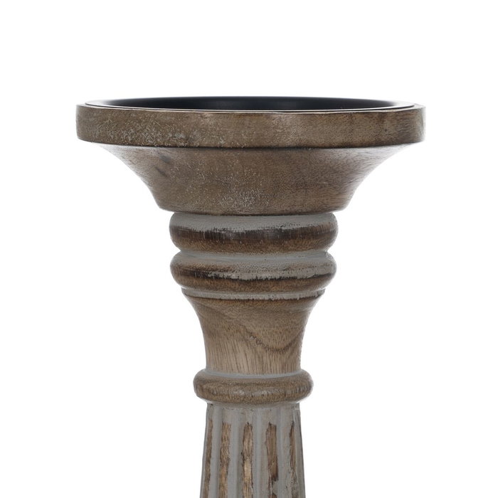 BigBuy Home Pot à Bougie Blanc Naturel Fer Bois de manguier 19 x 19 x 68,5 cm BigBuy Home Pot à Bougie Blanc Naturel Fer Bois de manguier 19 x 19 x 68,5 cm