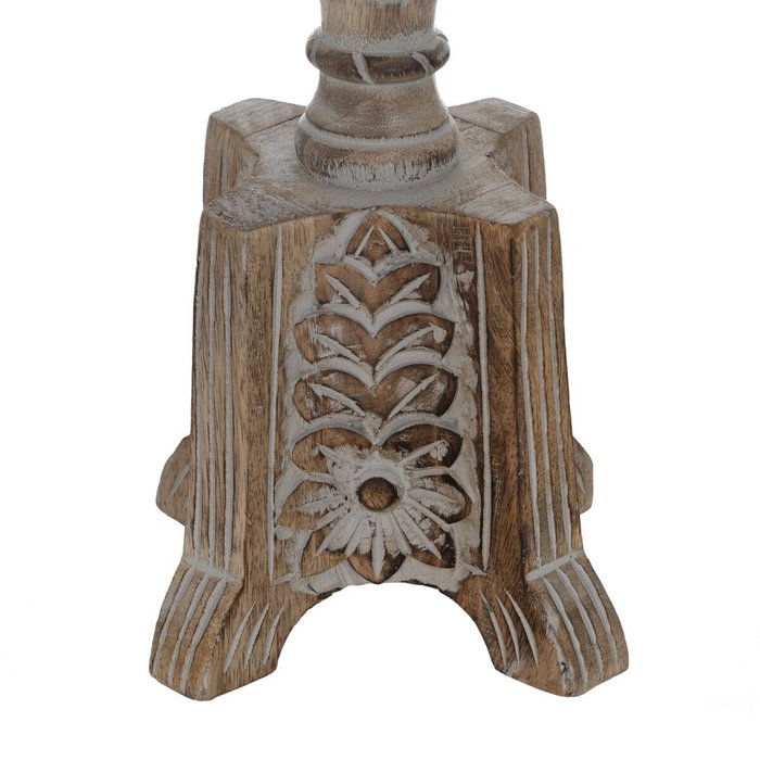 BigBuy Home Pot à Bougie Blanc Naturel Fer Bois de manguier 19 x 19 x 68,5 cm BigBuy Home Pot à Bougie Blanc Naturel Fer Bois de manguier 19 x 19 x 68,5 cm