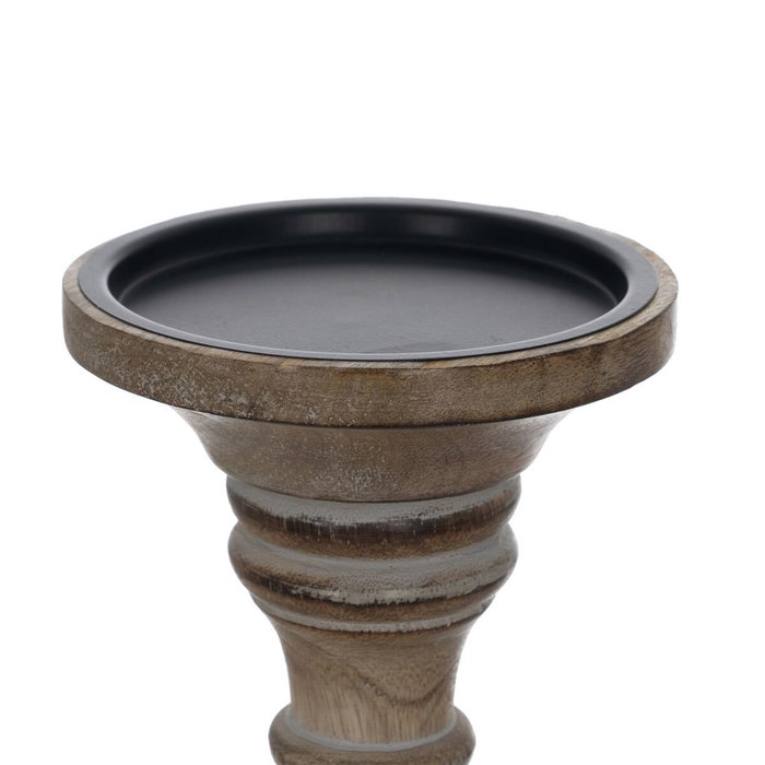 BigBuy Home Pot à Bougie Blanc Naturel Fer Bois de manguier 19 x 19 x 68,5 cm BigBuy Home Pot à Bougie Blanc Naturel Fer Bois de manguier 19 x 19 x 68,5 cm
