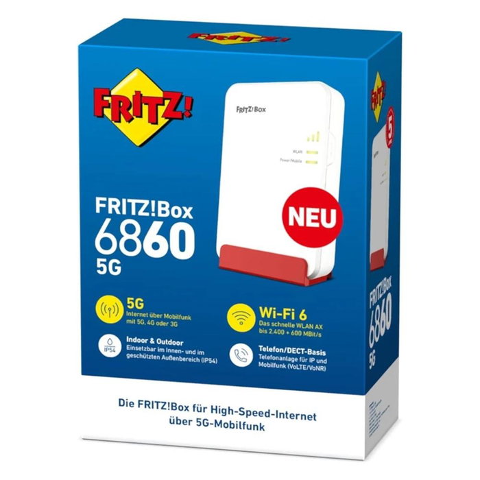 Fritz! Box 6860 20003071 Routeur 5G WiFi 6 avec modem intégré, DECT et VPN