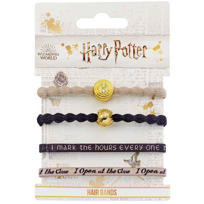 THE CARAT SHOP Blister de 4 bandes du Retourneur de Temps Harry Potter en polyester/caoutchouc avec fermoir en alliage de zinc