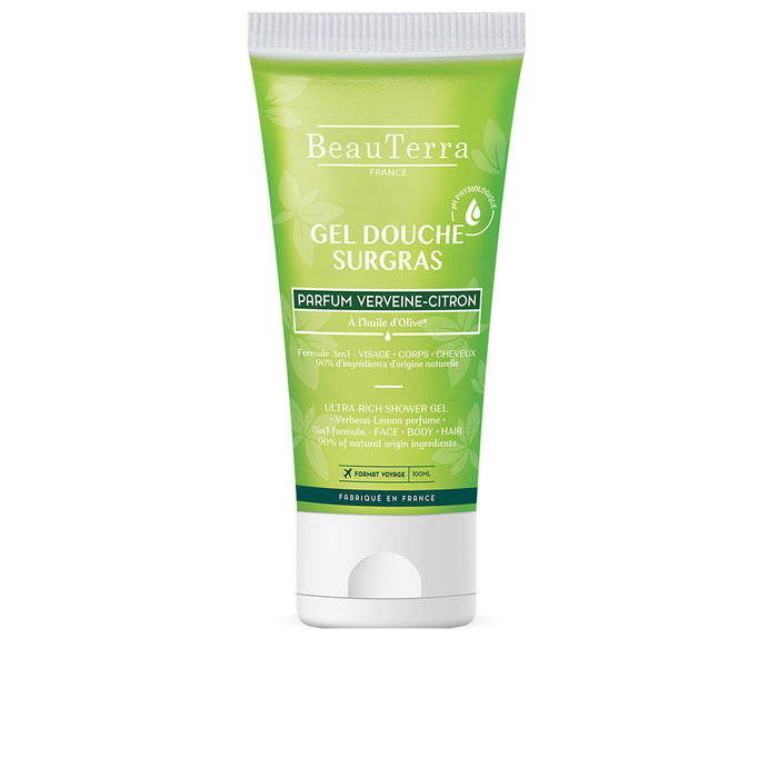 Beauterra Gel Douche Verveine Citron Hydratant à l'Huile d'Olive - Soin Nourrissant pH Adapté pour la Peau et les Cheveux - 95% d'Ingrédients Naturels - 100 ml Beauterra Gel Douche Verveine Citron Hydratant à l'Huile d'Olive - Soin Nourrissant pH Adapté pour la Peau et les Cheveux - 95% d'Ingrédients Naturels - 100 ml