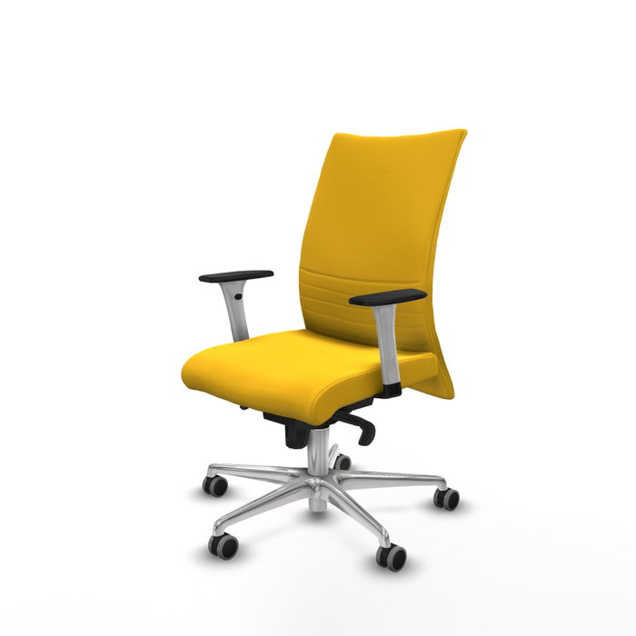Piqueras Y Crespo Chaise Albacete Confidente, Similicuir Jaune, Mécanisme Synchrone