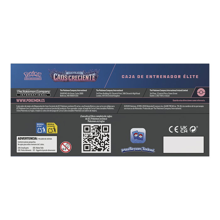 POKEMON JUEGO DE CARTAS Coffret d'entraîneur Élite Chaos Croissant en espagnol