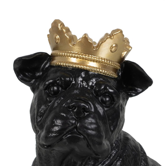 BigBuy Home Figurine Décorative Chien Noir et Doré