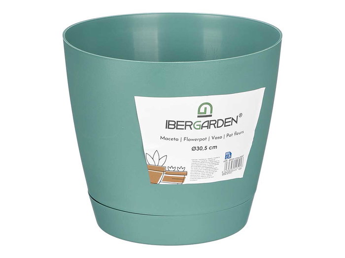 Ibergarden Pot de Fleur Vert 30,5 cm - Plastique (PP) (Set de 12) Ibergarden Pot de Fleur Vert 30,5 cm - Plastique (PP) (Set de 12)