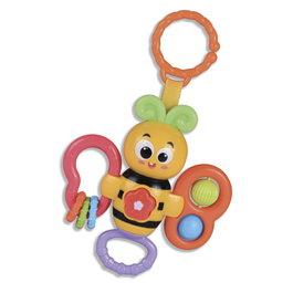Tachan Sonajero Abeja avec porte-clips pour poussette et lit bébé - Jouet d'éveil avec lumières, mélodies, anneaux tournants et effets sonores