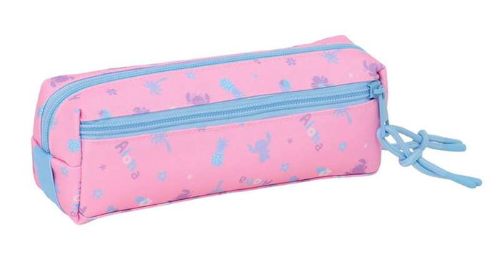 Safta - Porte-tout triple avec élastique Stitch "Bright" 22 cm - Organisateur pour enfants 22x8,5x6 cm - Recommandé à partir de 36 mois