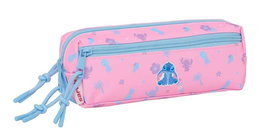 Safta - Porte-tout triple avec élastique Stitch "Bright" 22 cm - Organisateur pour enfants 22x8,5x6 cm - Recommandé à partir de 36 mois