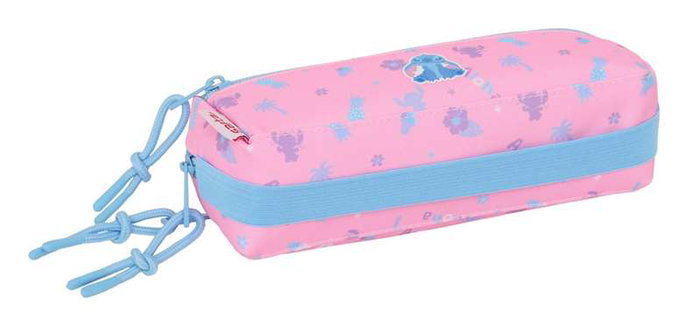 Safta - Porte-tout triple avec élastique Stitch "Bright" 22 cm - Organisateur pour enfants 22x8,5x6 cm - Recommandé à partir de 36 mois