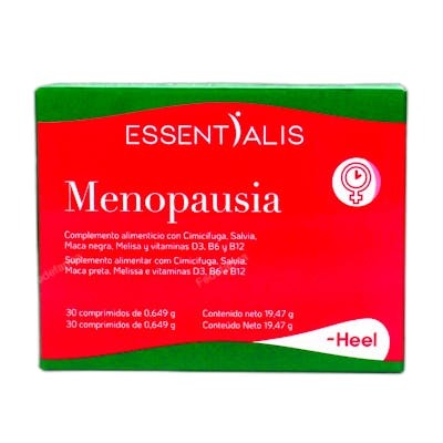 HEEL Essentialis Menopausia 30 Comprimés - Complément Alimentaire pour la Ménopause avec Cimicifuga, Vitamines HEEL Essentialis Menopausia 30 Comprimés - Complément Alimentaire pour la Ménopause avec Cimicifuga, Vitamines