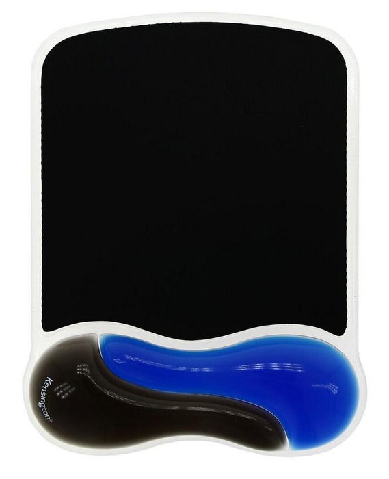 Kensington Tapis de souris avec repose-poignets en gel Duo, système de ventilation, coloris bleu/gris fumé
